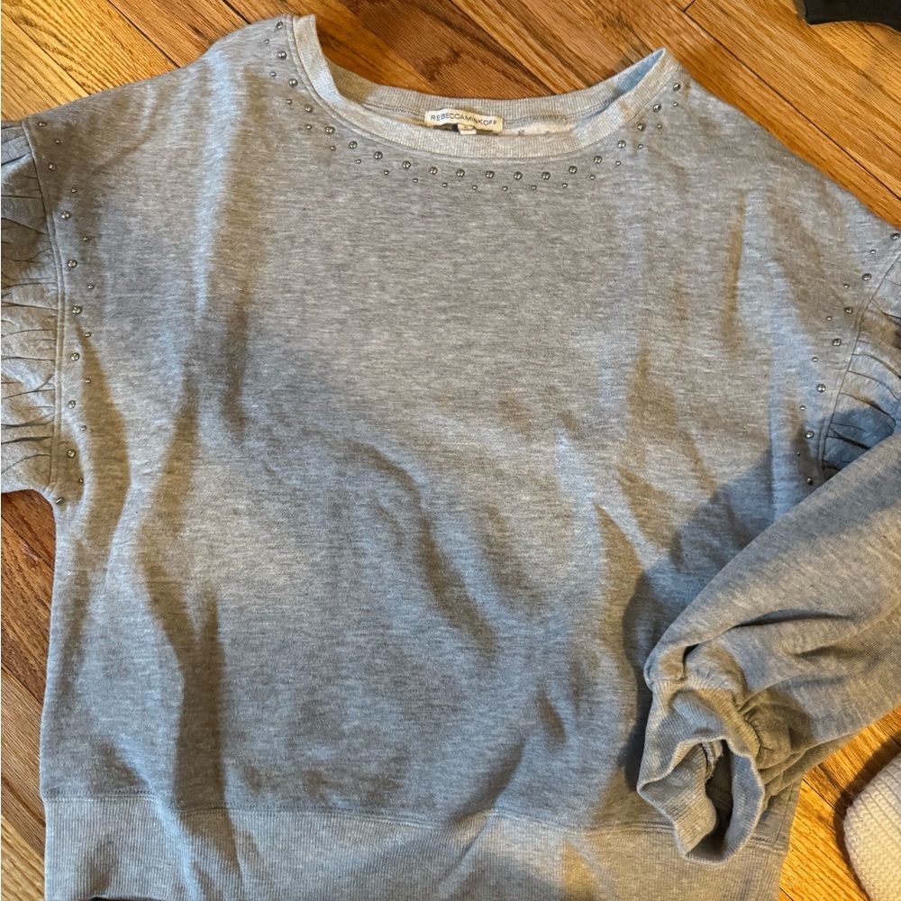 Rebecca Minkoff Grey Bubble Studded Sweatshirt - Like New